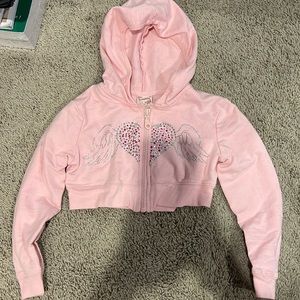 BEAUTEES pink bling heart sweatshirt